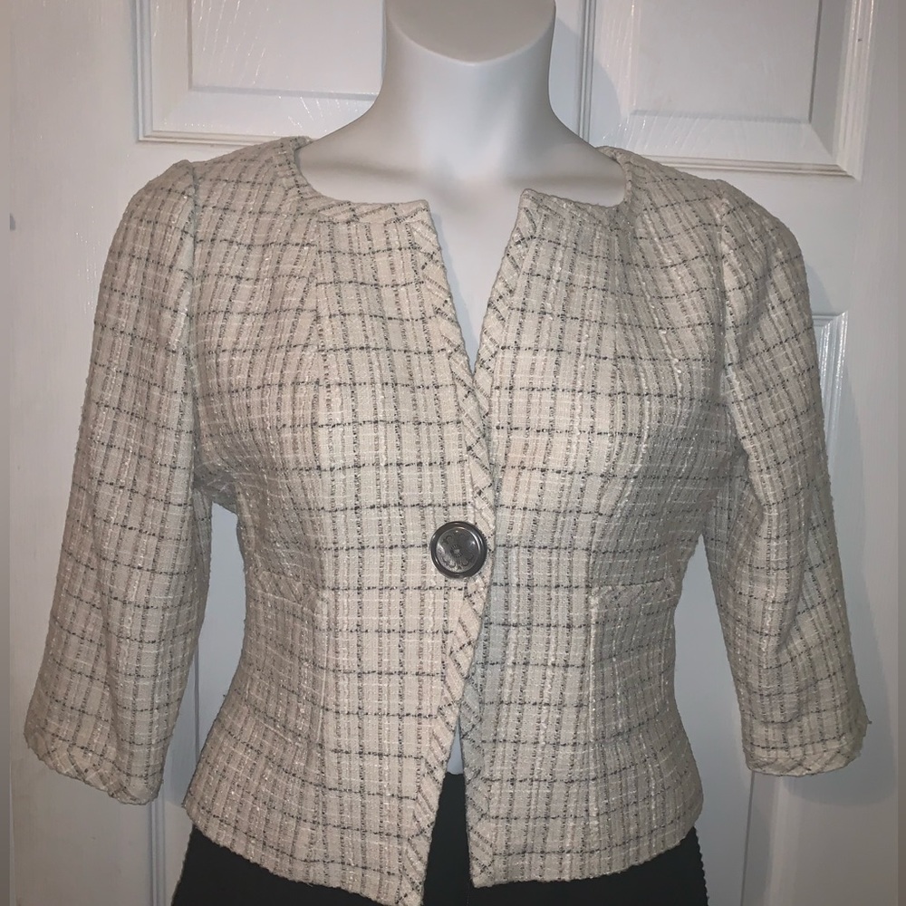 Semantiks Tweed Cream Blazer, size 10